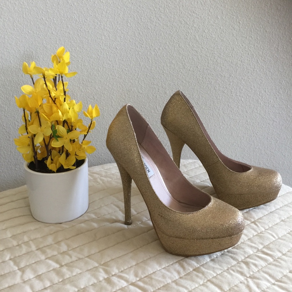 Steve Madden Carryssag Gold glitter